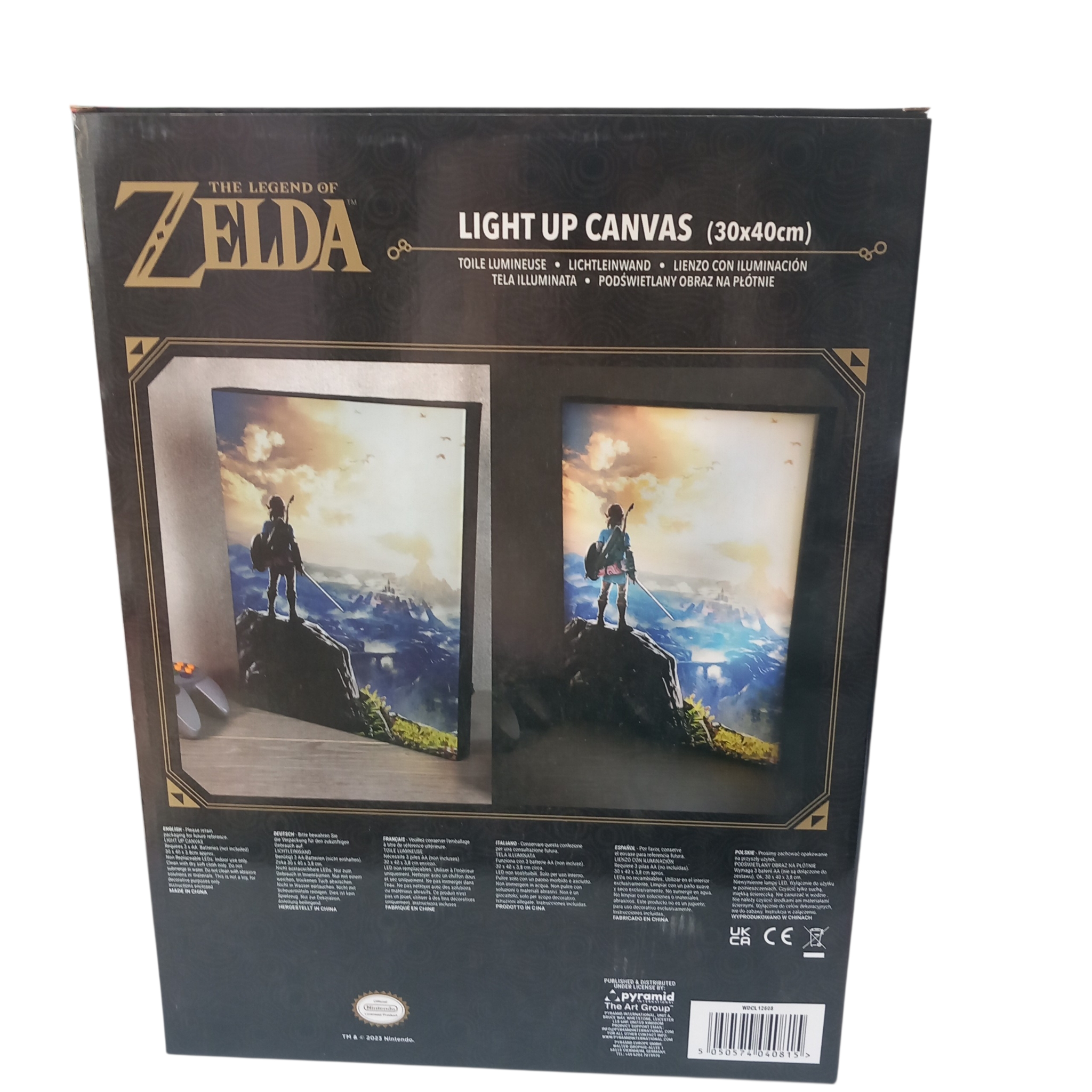 Toile lumineuse The Legend of Zelda Link, 30 × 40 cm, Nintendo, vue de dos