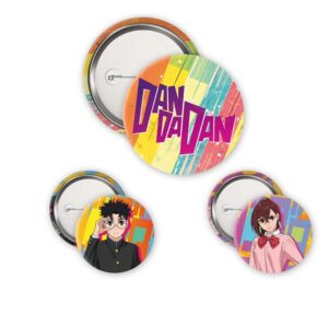 Pack 3 Badges DanDaDan : Momo & Okarun — visuel officiel ABYstyle