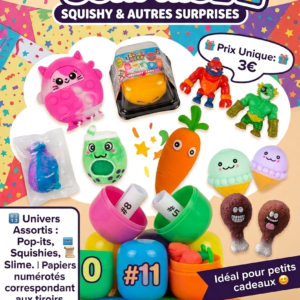 Capsule Mystère Surprise Squishy & Fidget Toys, Lot Aléatoire