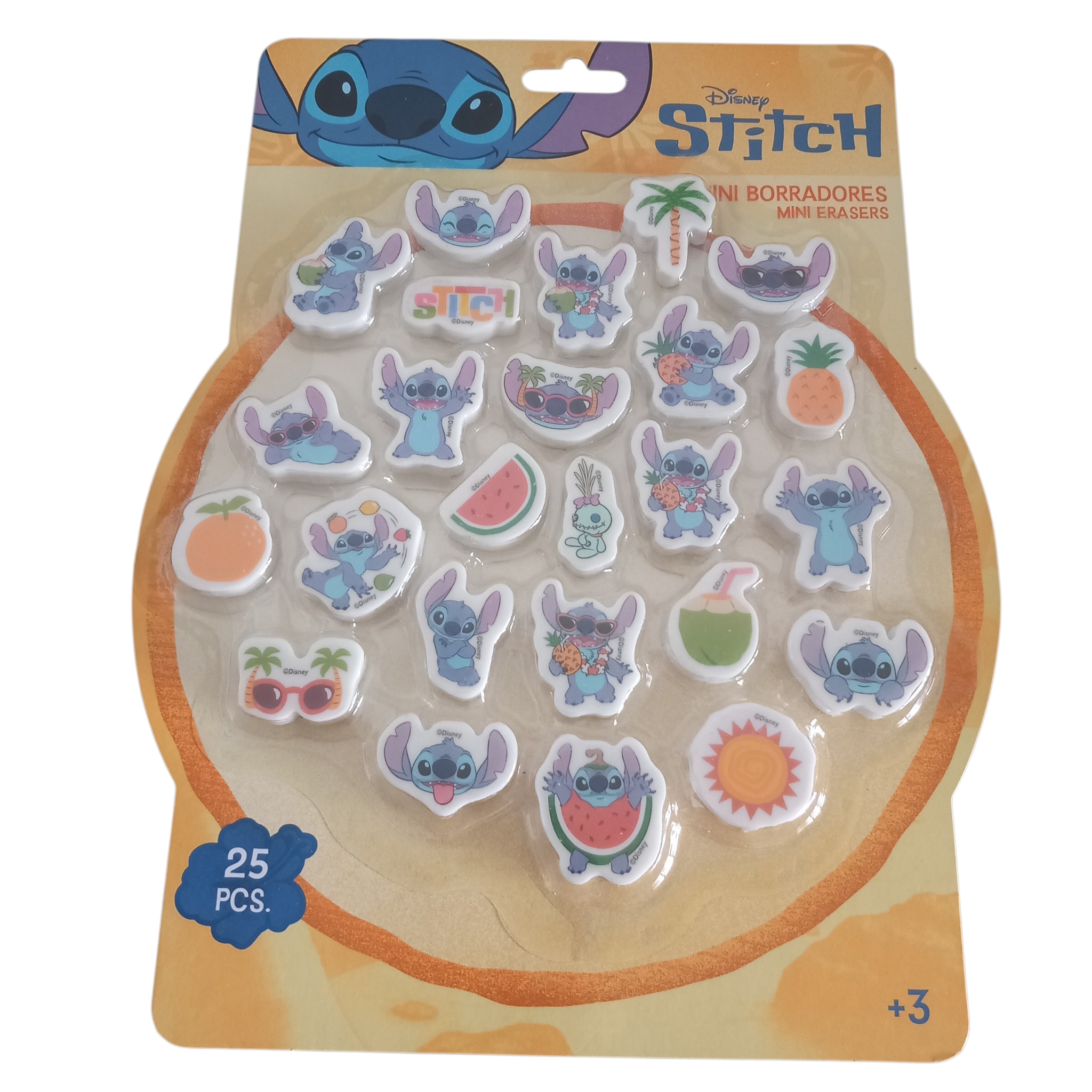 Set de 25 Mini Gommes Disney Stitch Tropical, Cerdá, Cerda