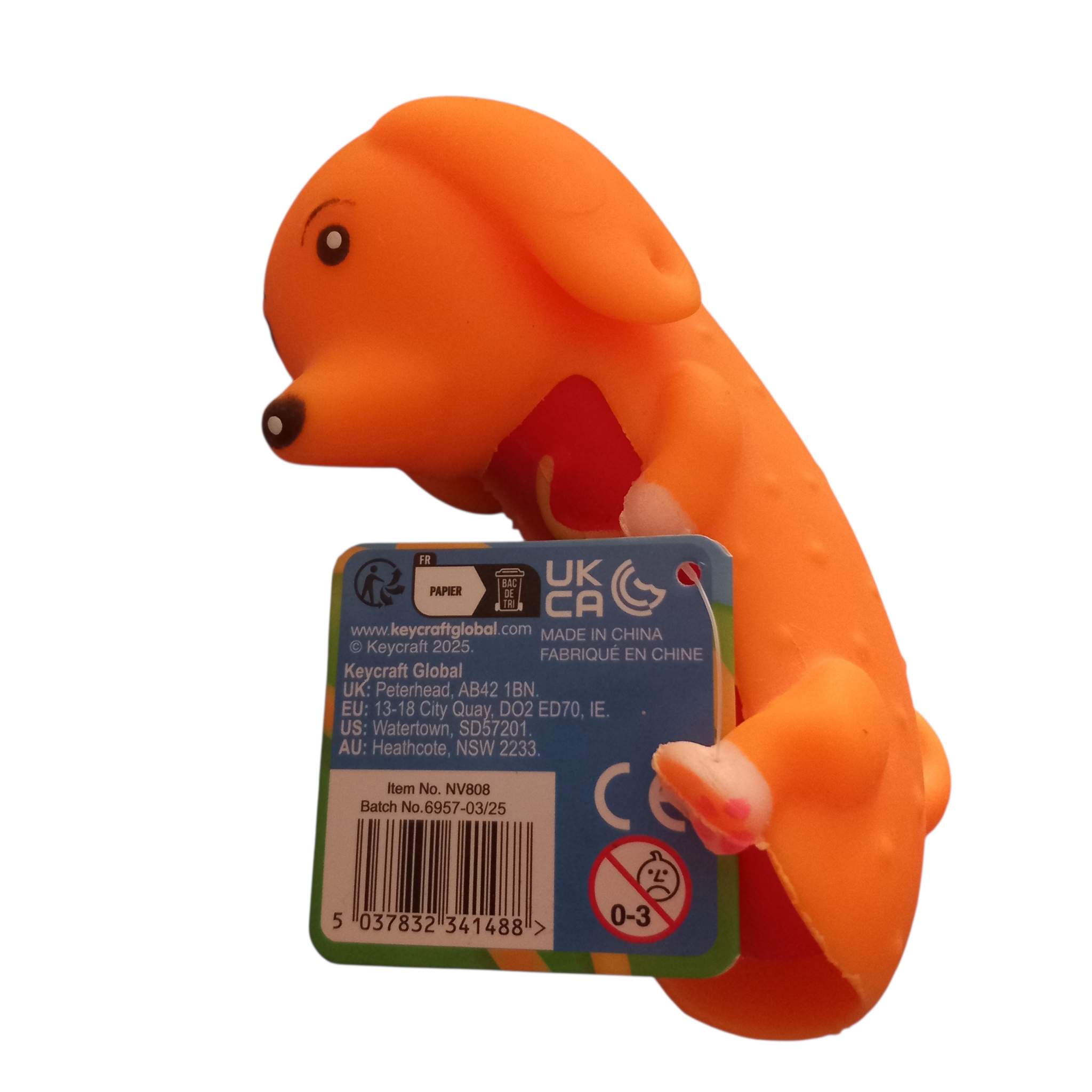 Jouet Antistress Chien Hot-Dog Squishy, Keycraft, photo 2