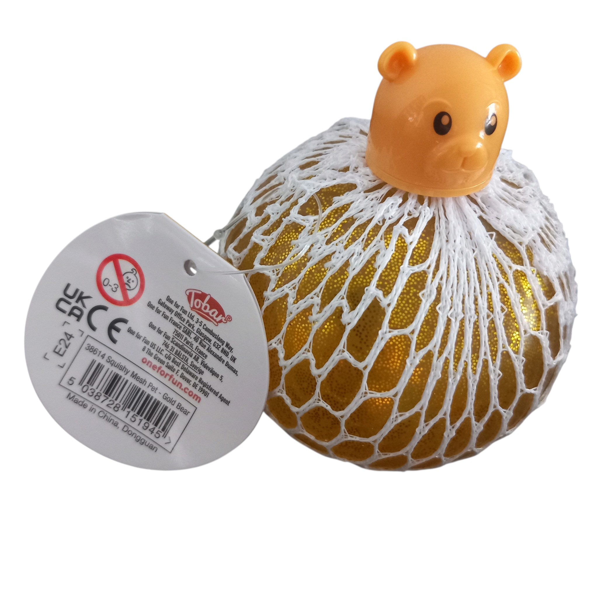 Jouet Antistress Ourson Doré Squishy Mesh Pet – Tobar – Image 3