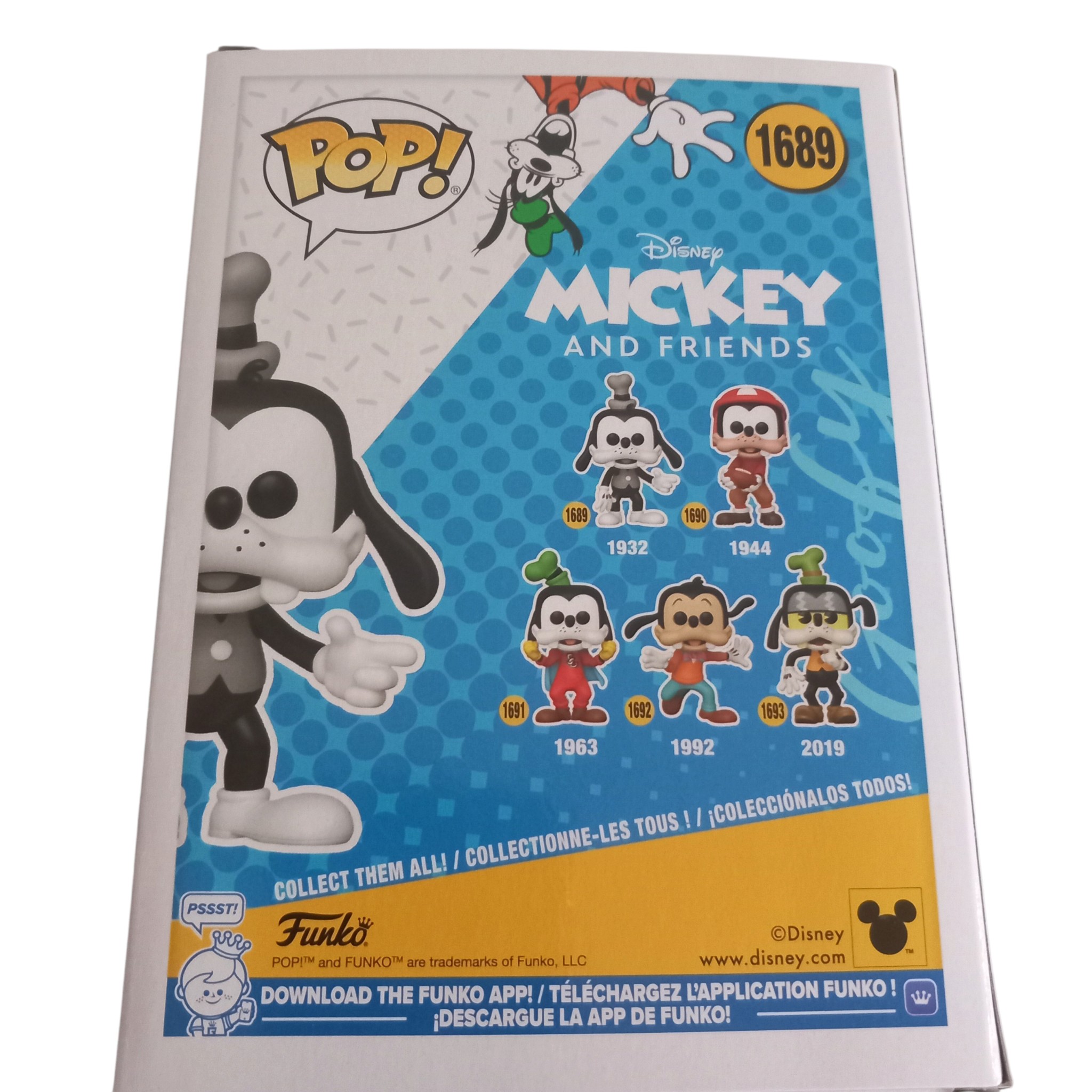 Funko Pop! Disney Mickey and Friends Goofy 1932 #1689, vue de dos